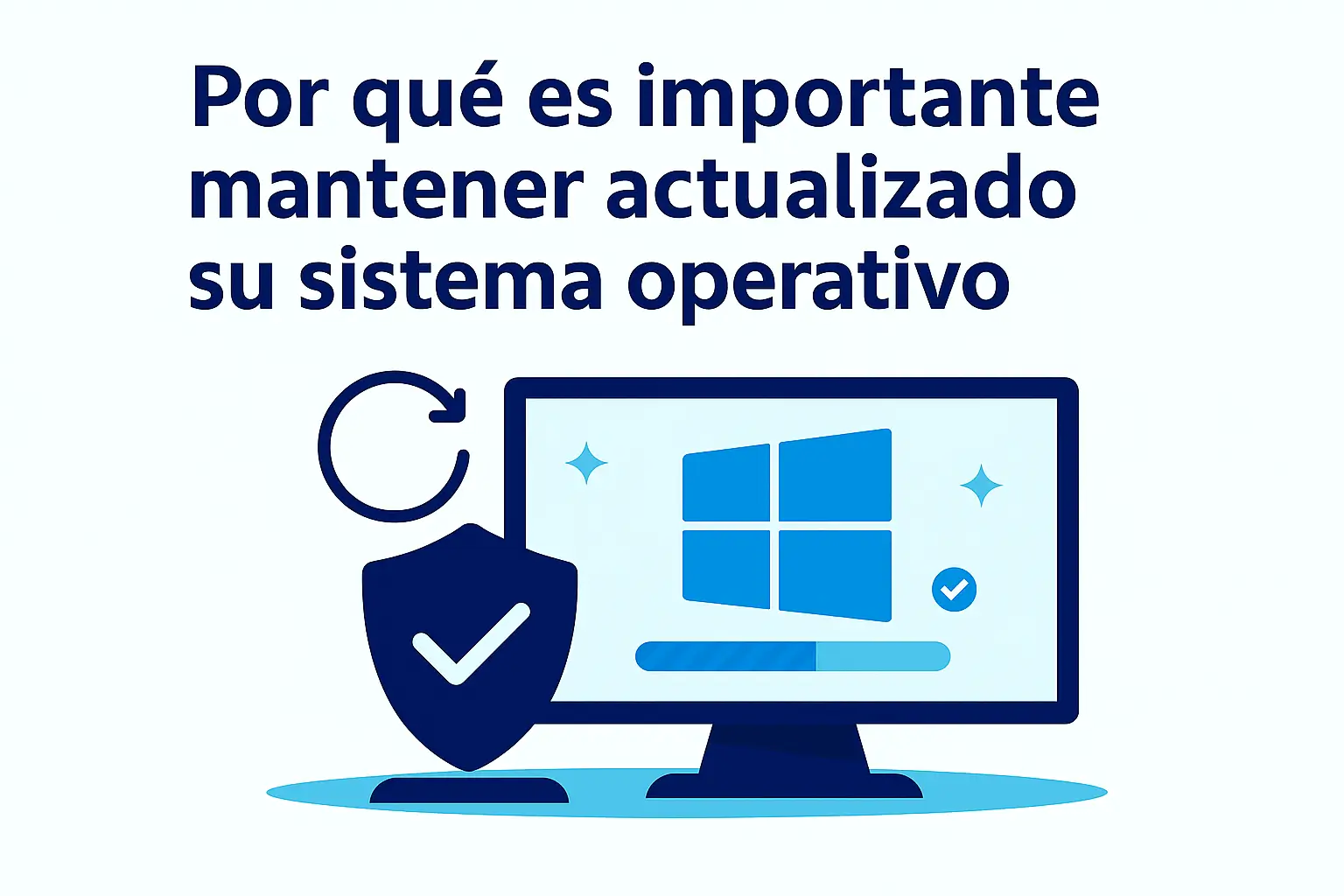 Imagen ilustrativa sobre la importancia de mantener actualizado el sistema operativo Windows para mejorar seguridad y rendimiento.