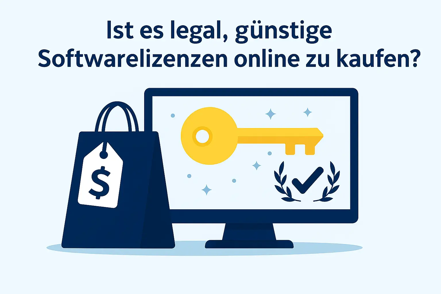 Ist es legal, günstige Softwarelizenzen online zu kaufen? Symbolbild für EU-Rechtslage beim Softwarekauf